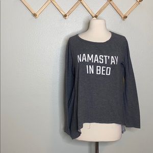 Namastay In Bed Gray Hi-lo Top Sz M
